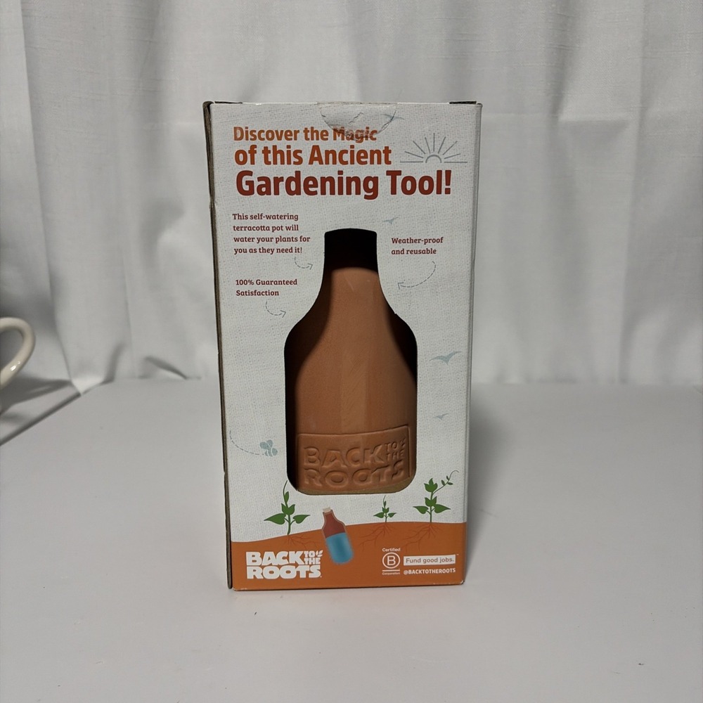 Back to the Roots Terracotta Olla Pot Self-Watering Garden Tool Orange NEW